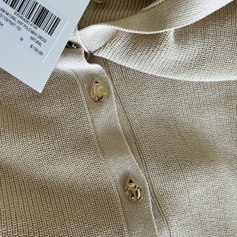 NWT DISSH Liam Natural Knit Polo Maxi Dress - Picture 11 of 12